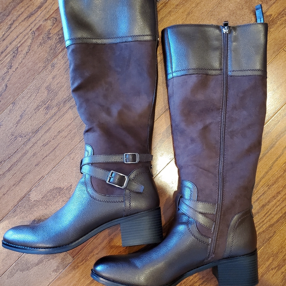 Franco Sarto BROWN Suede Leather Boots Women Size 11 New Without Box